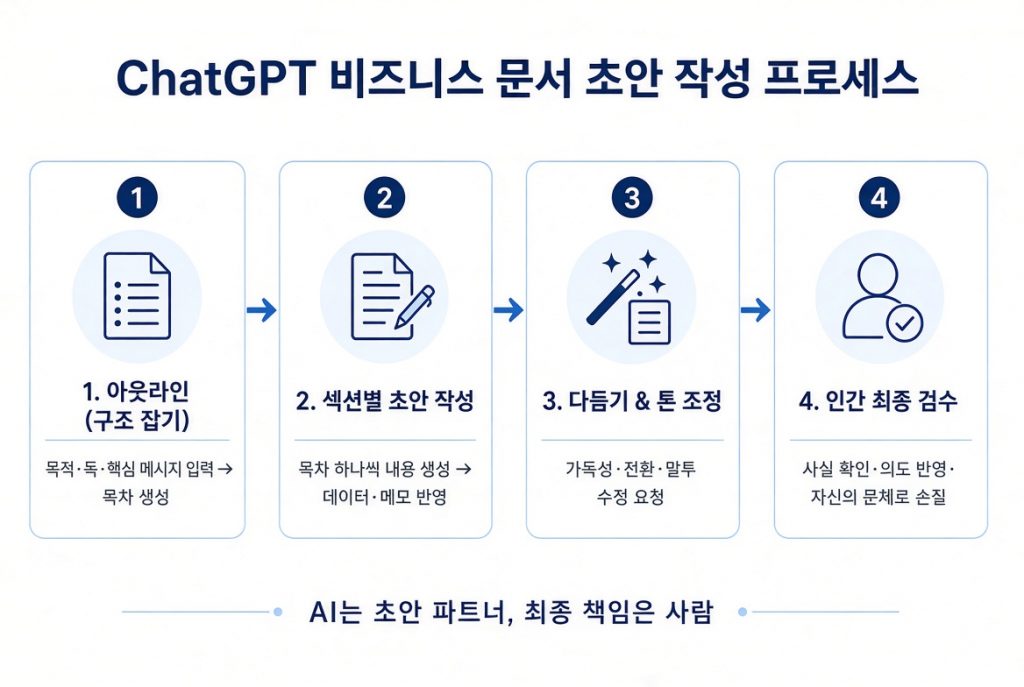 ChatGPT를 활용한 비즈니스 문서 초안 작성 과정 시각화